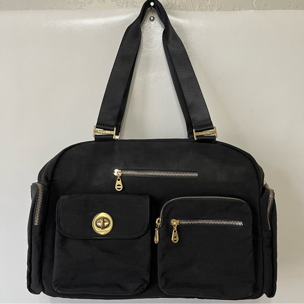 Baggallini Black Venice Laptop Tote Bag Travel Bag